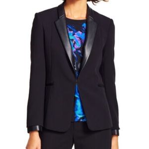 Adrianna Papell Leather detail Blazer